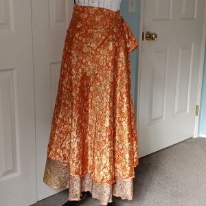Indian Maxi Wrap Skirt By Wevez Silk